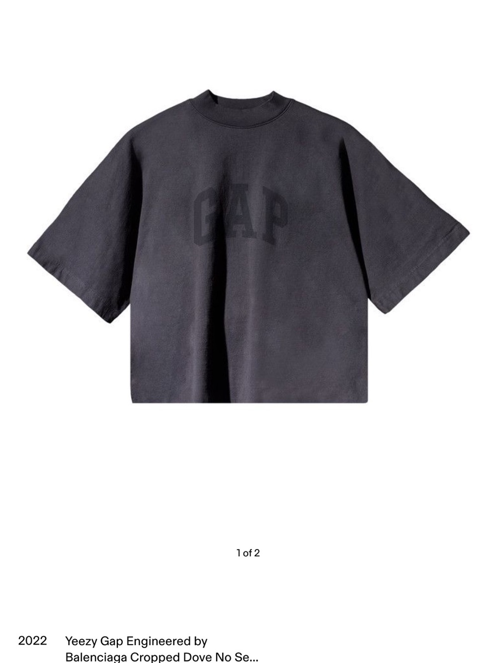 Yeezy gap cropped dove tshirt